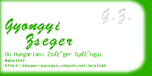 gyongyi zseger business card